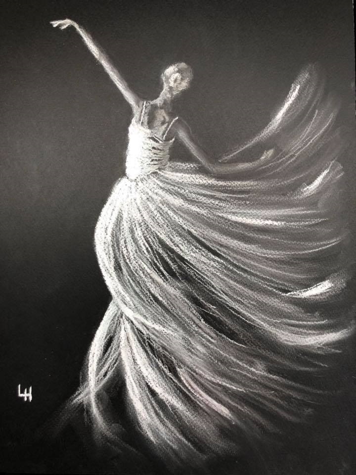 Ballerina in pastel 30 x 40 cm