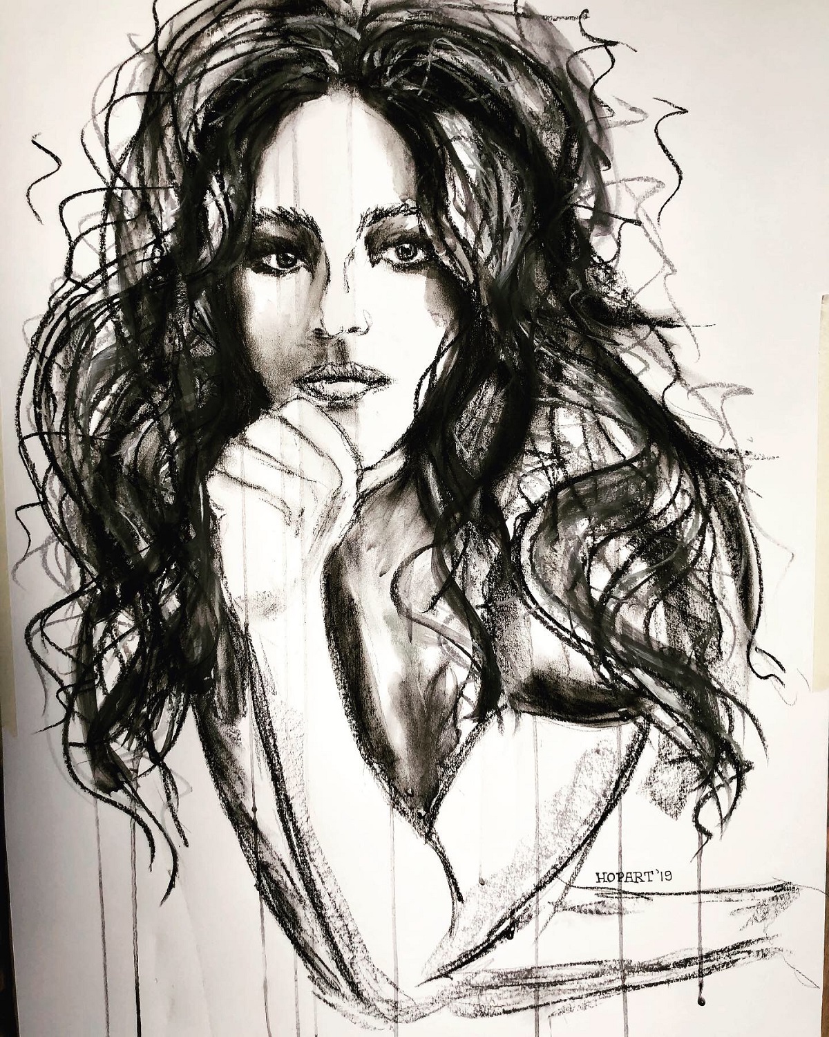 Lady in black and white 50 x 70 cm
